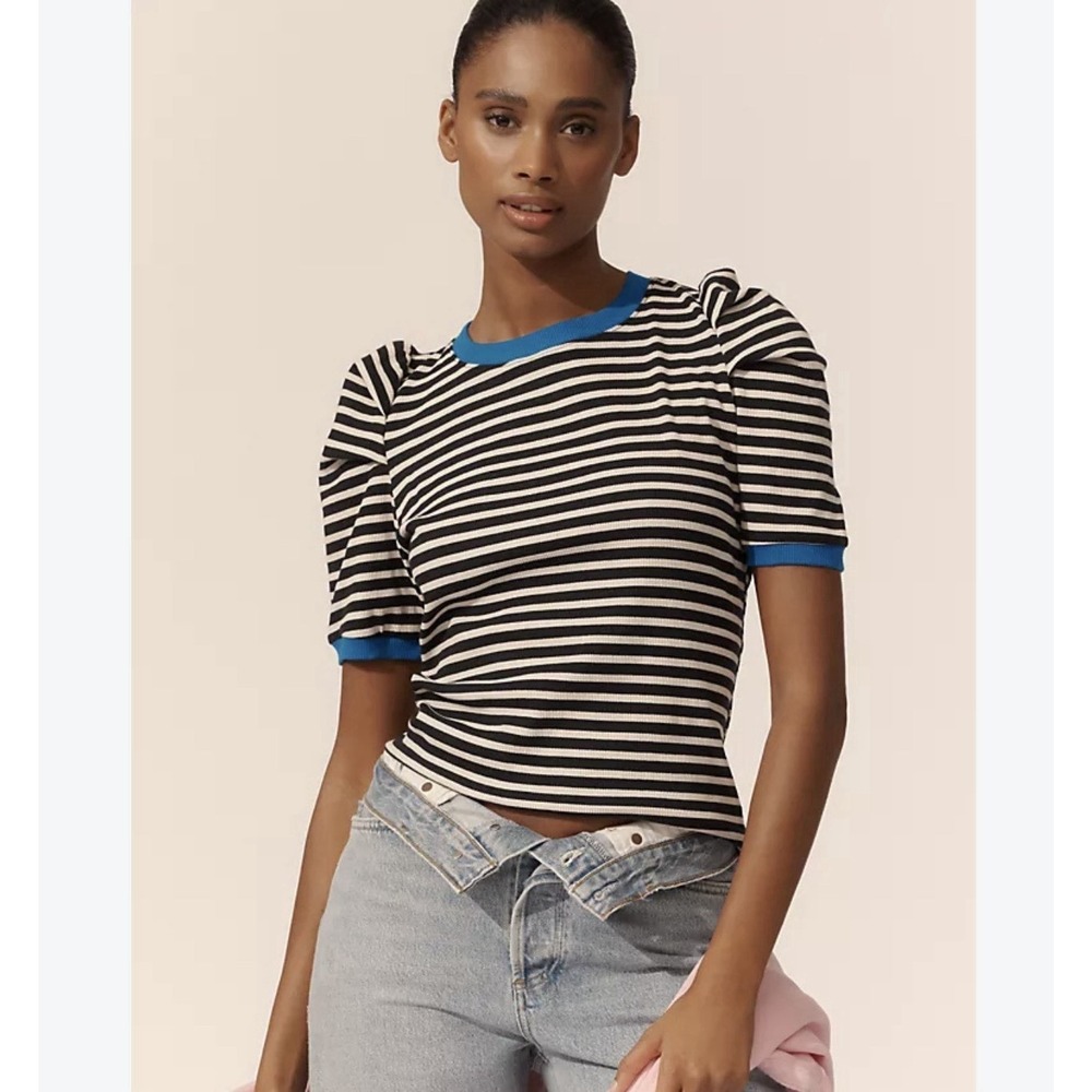 Maeve X Anthropologie Top women's XS Stretch Short Sleeve Basic